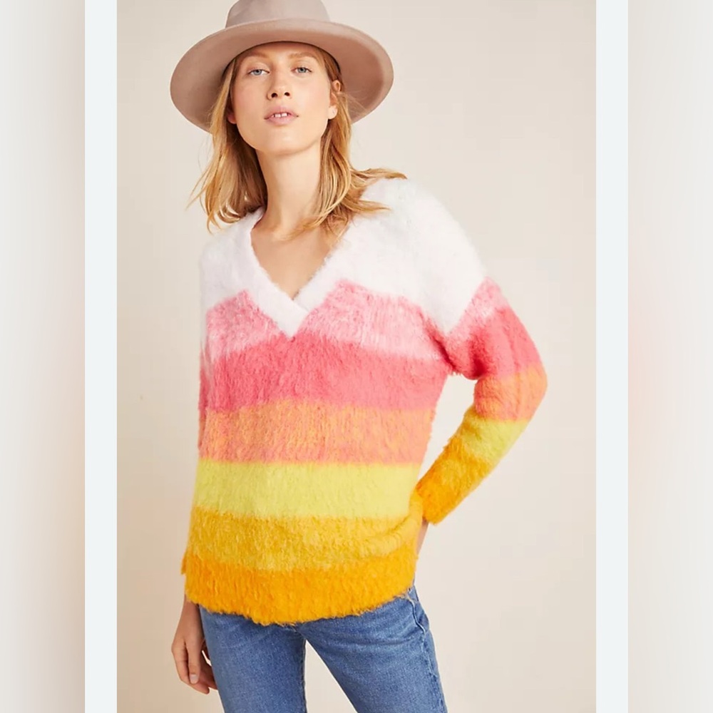 Anthropologie Simone Striped‎ Sweater Sz XS